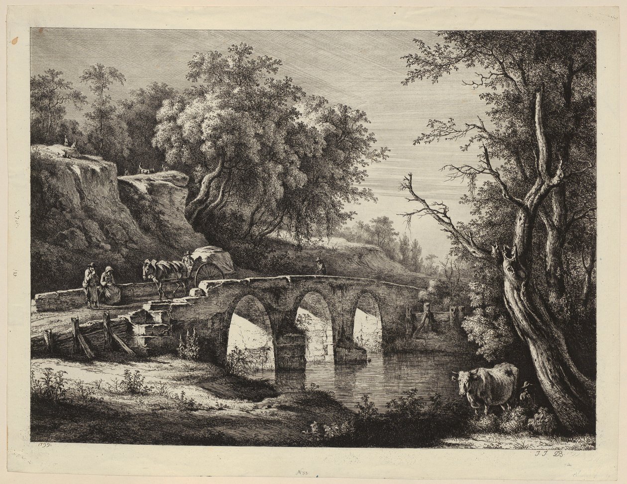 Vy över Rue Neuve i Nancy av Jacques Callot