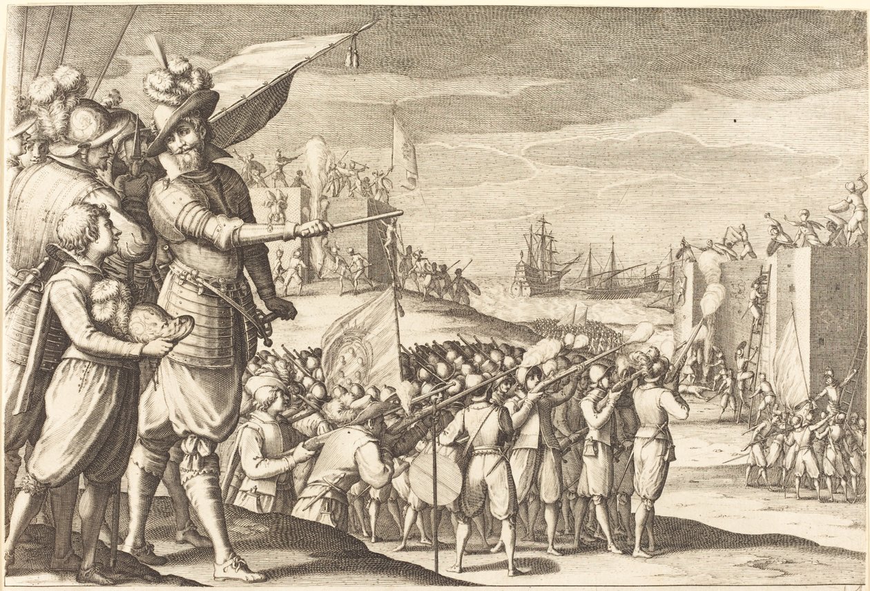 Angrepp på två fästningar av Jacques Callot