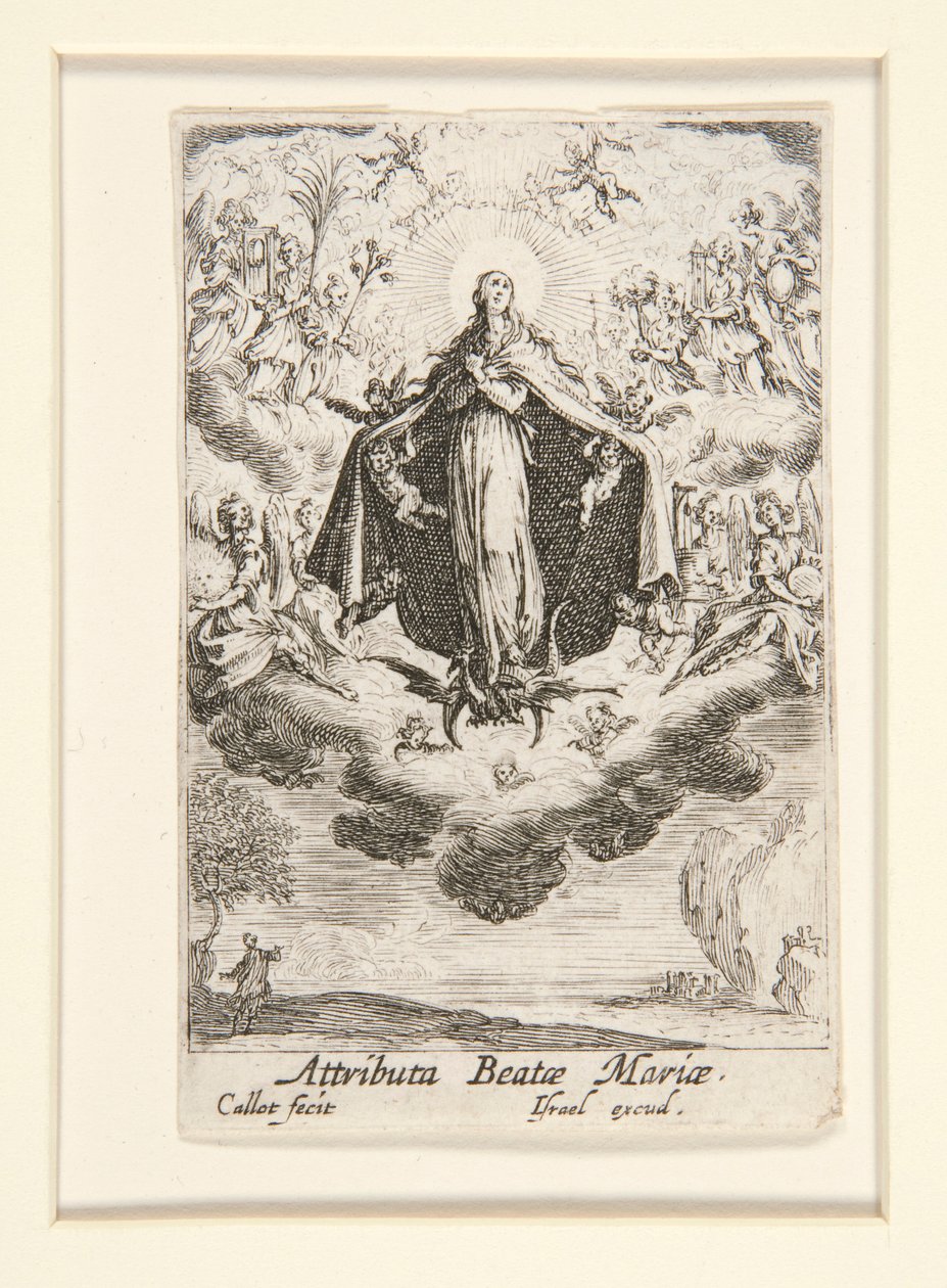 Tillskrivningar av Jungfrun, nr. 14 från The Life of the Virgin av Jacques Callot