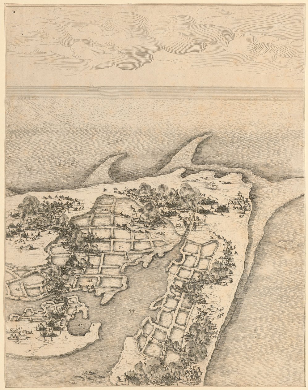 Utdrag ur ”Belägringen av citadellet i Saint-Martin på Île de Ré” av Jacques Callot