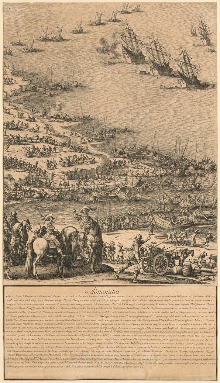 Detalj ur ”Belägringen av citadellet i St. Martin på Île de Ré” av Jacques Callot