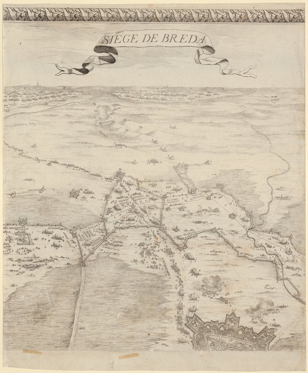 Detalj ur "Slaget om Breda" av Jacques Callot