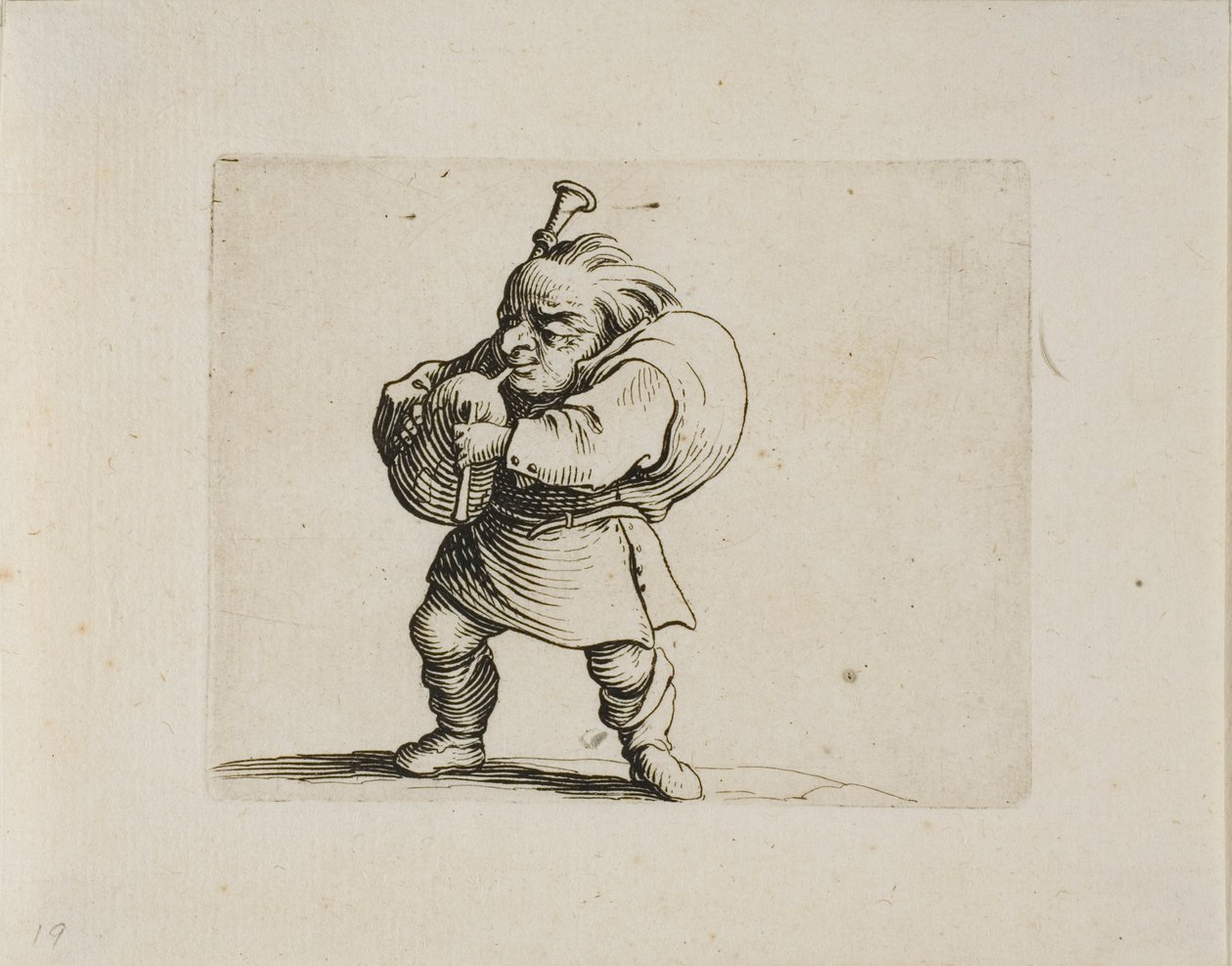 Bagpipe Player, från Varie Figure Gobbi av Jacques Callot