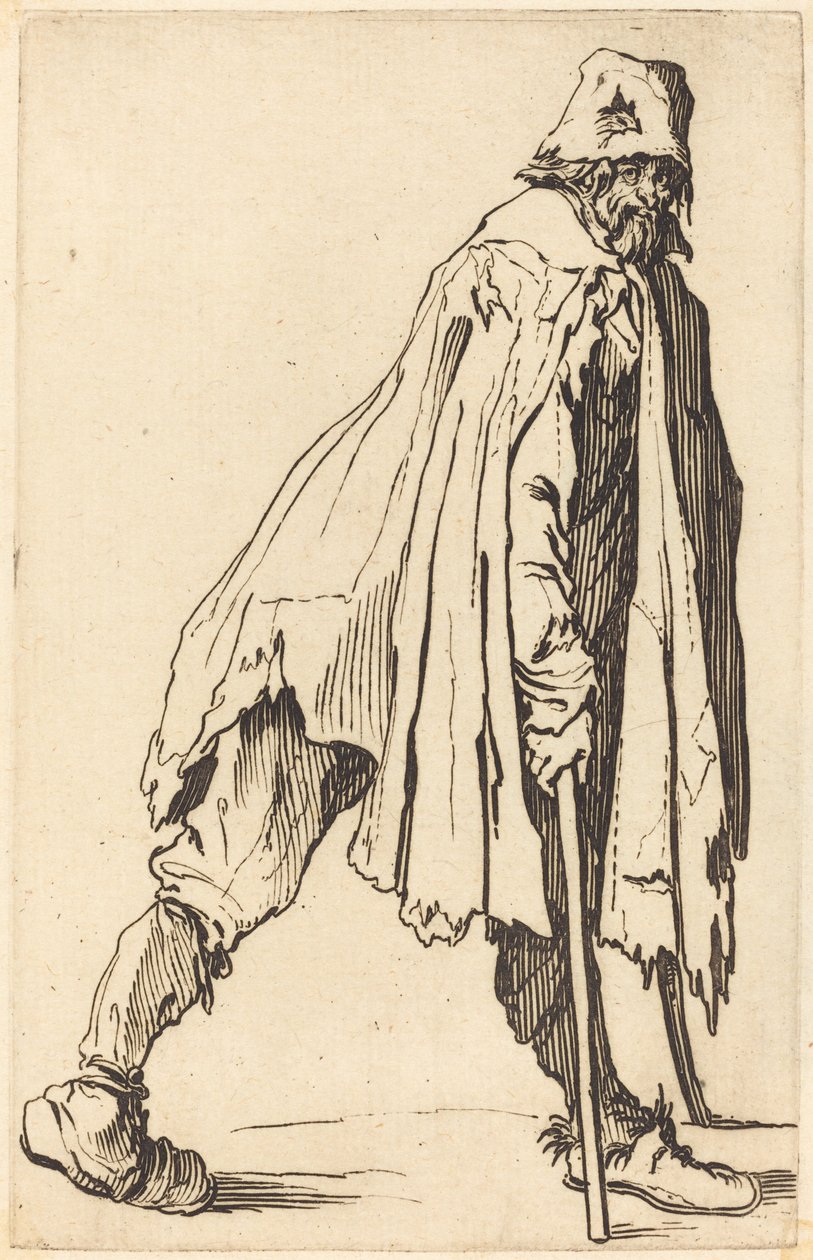 Tiggare med kryckor och mössa av Jacques Callot