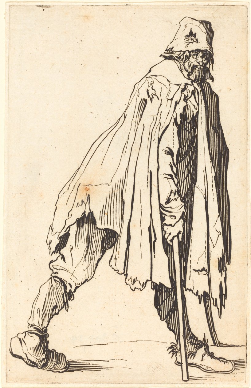 Tiggare med kryckor och mössa av Jacques Callot