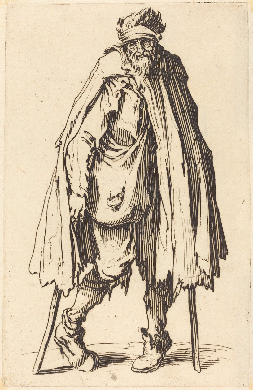 Tiggare med kryckor och säck av Jacques Callot