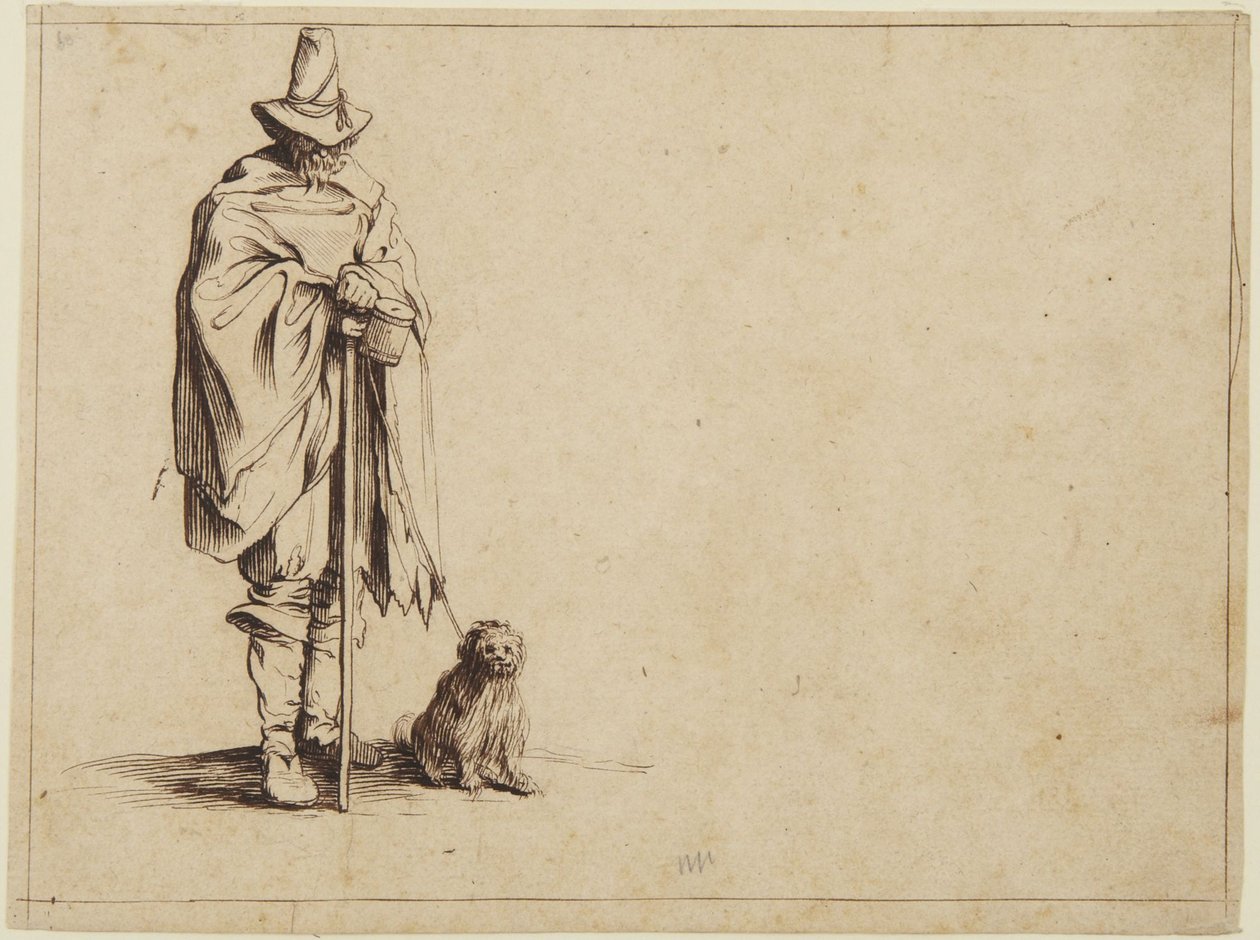 Tiggare med hund av Jacques Callot