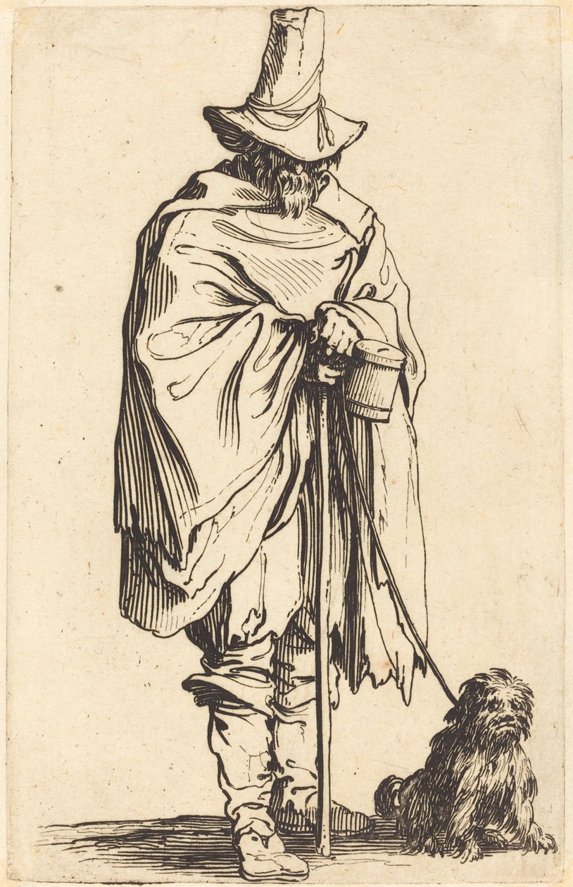 Tiggare med hund, c.1622 av Jacques Callot