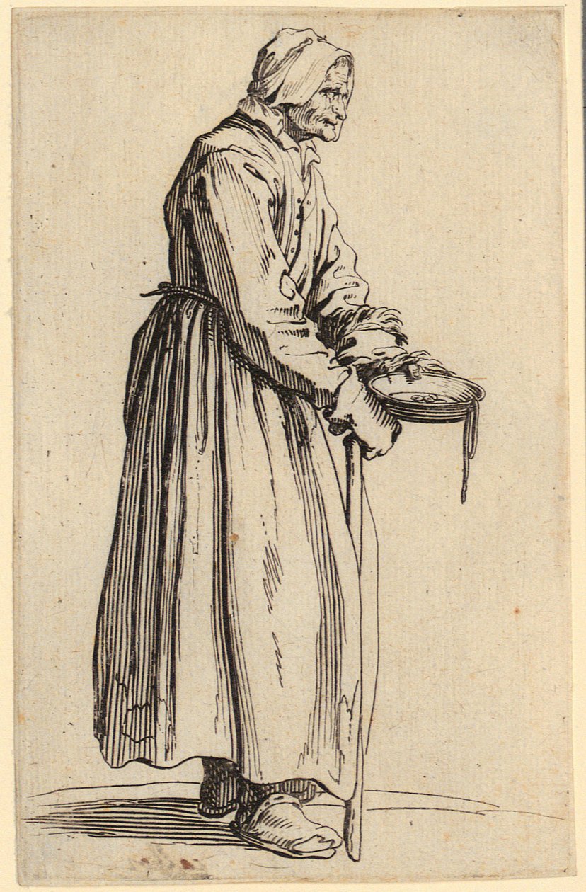 Tiggerska med tallrik, blad 20 ur serien "Tiggarna" av Jacques Callot