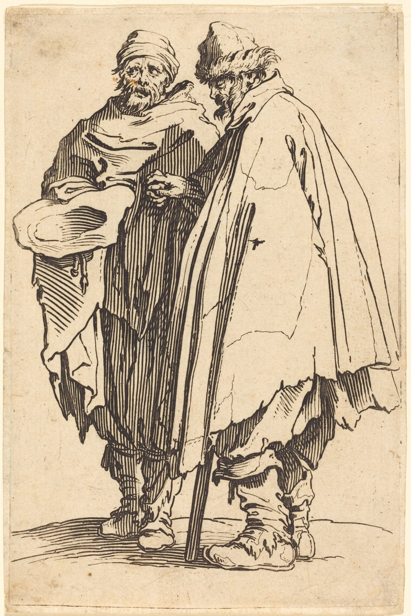 Blind tiggare och följeslagare av Jacques Callot