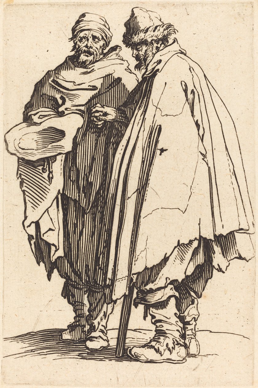 Blind tiggare och följeslagare av Jacques Callot