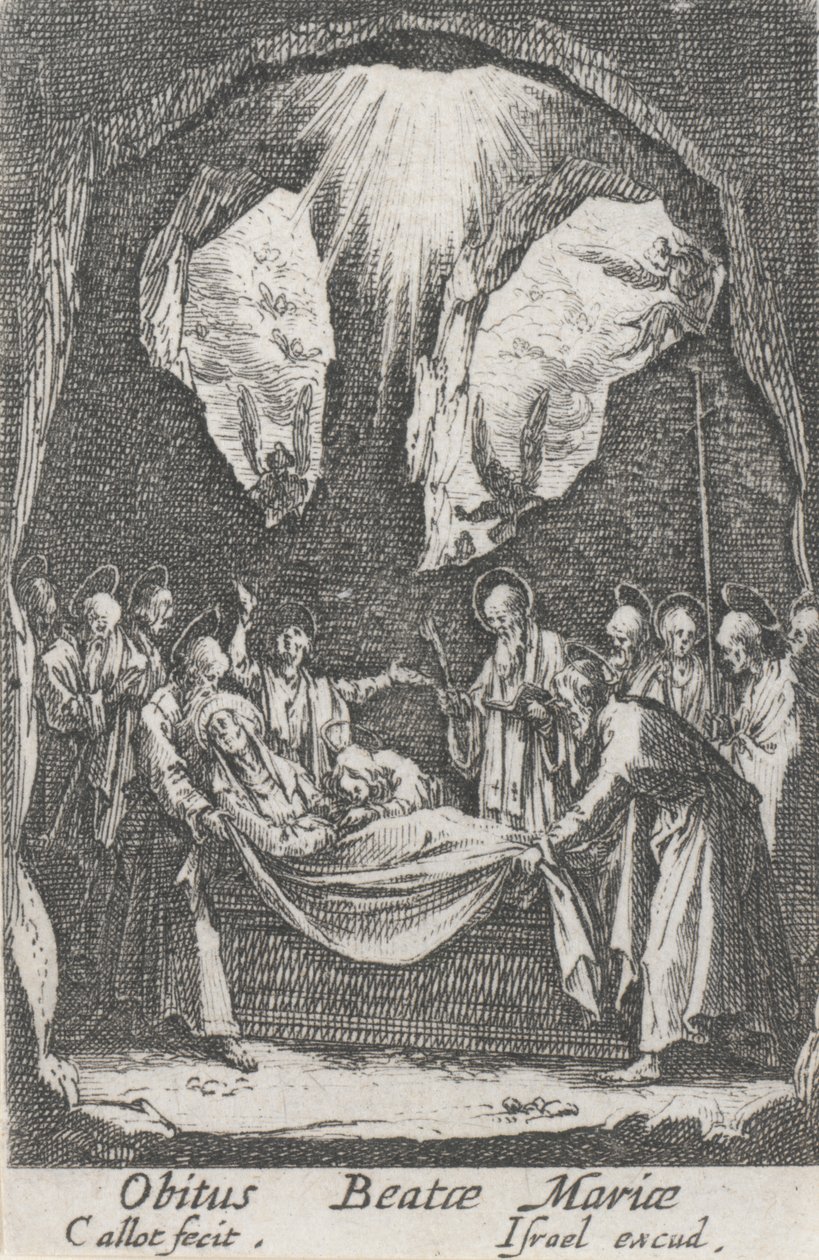 Jungfruns begravning, nr. 12 från The Life of the Virgin av Jacques Callot