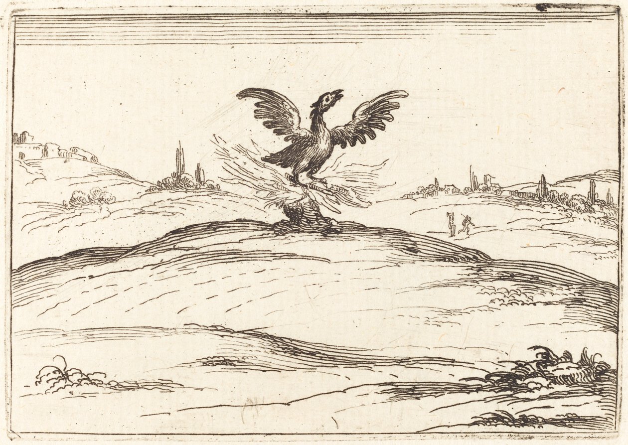 Brinnande Phoenix, 1628. av Jacques Callot