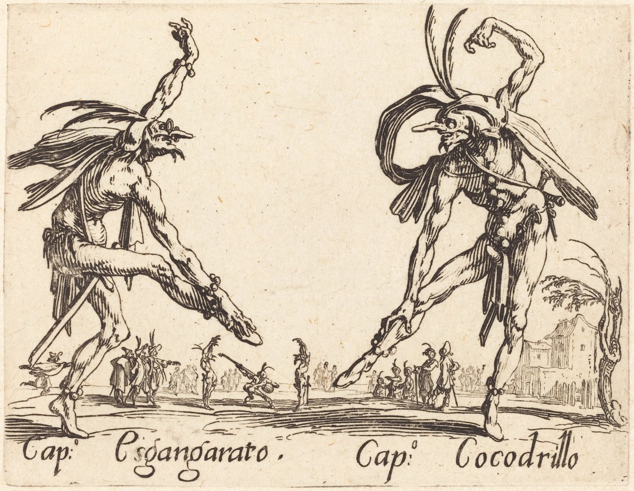 Kille. Esgangarato och Cap. Krokodil, c. 1622. av Jacques Callot