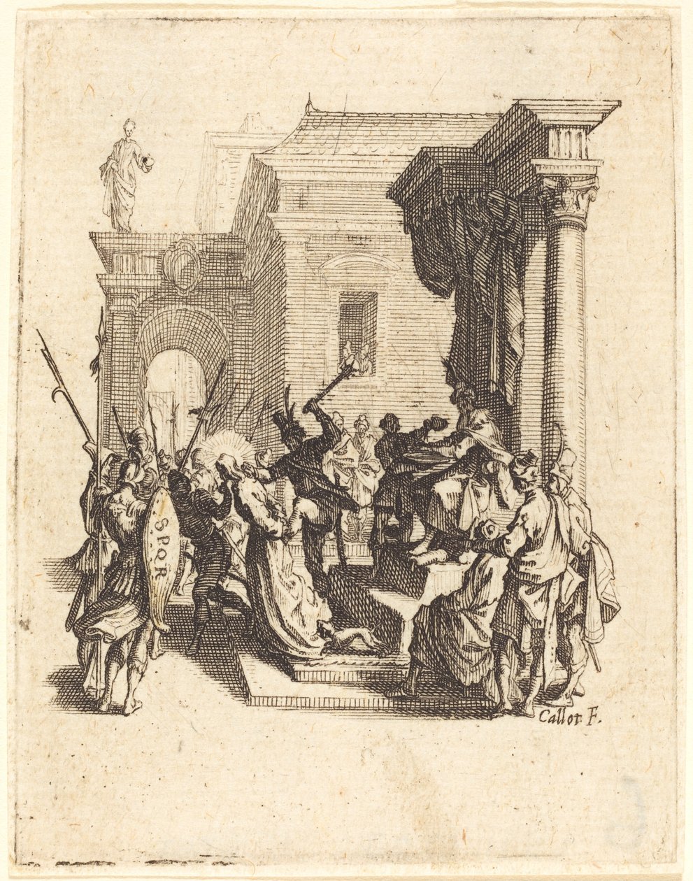 Kristus dömd till döden av Pilatus, ca. 16241625. av Jacques Callot