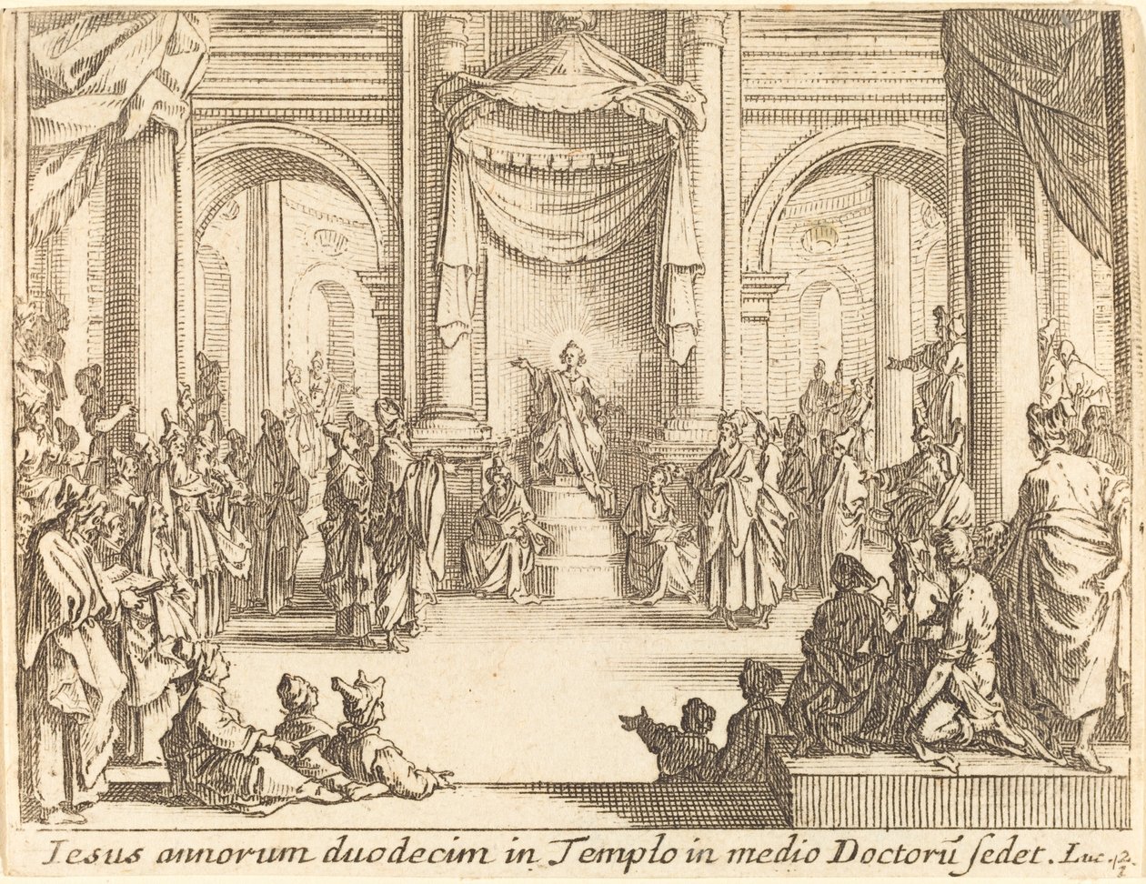 Kristus disputerar med läkarna av Jacques Callot
