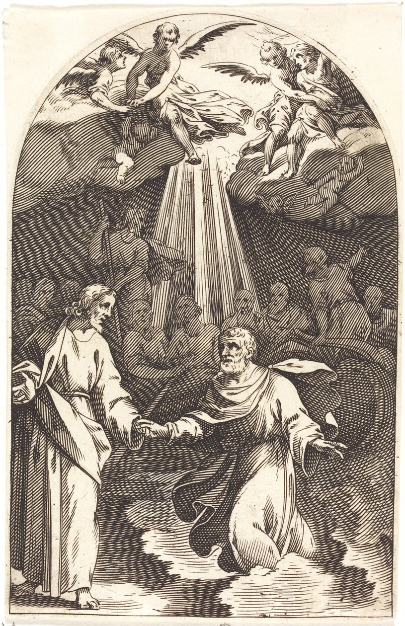 Kristus går på vattnet [första plattan], 16081611. av Jacques Callot