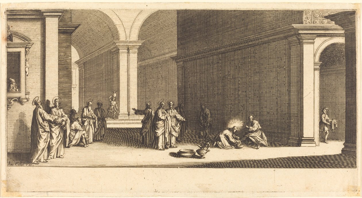 Kristus som tvättar apostlarnas fötter av Jacques Callot