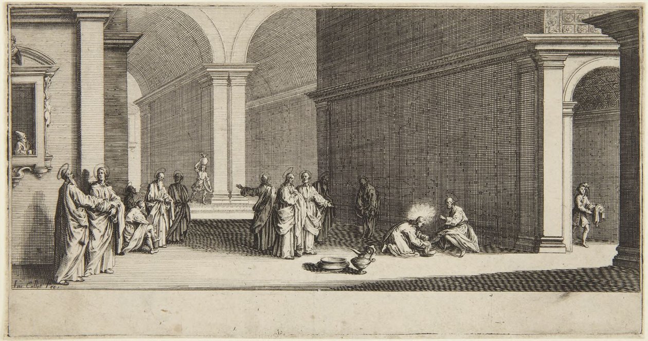 Kristus tvättar apostlarnas fötter av Jacques Callot