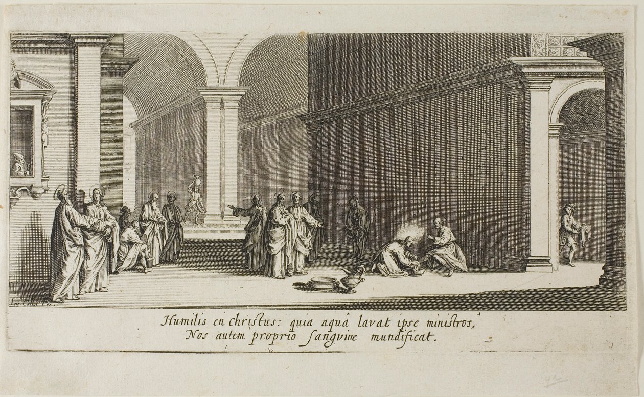 Kristus tvättar apostlarnas fötter, ur Den stora passionen av Jacques Callot
