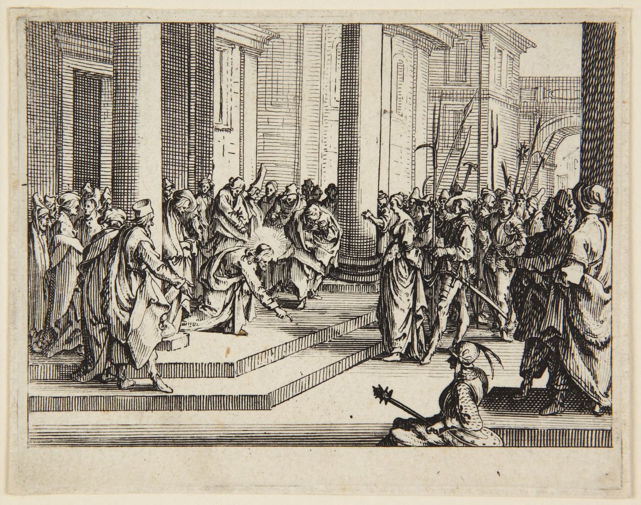 Kristus och den äktenskapsbrytande kvinnan av Jacques Callot
