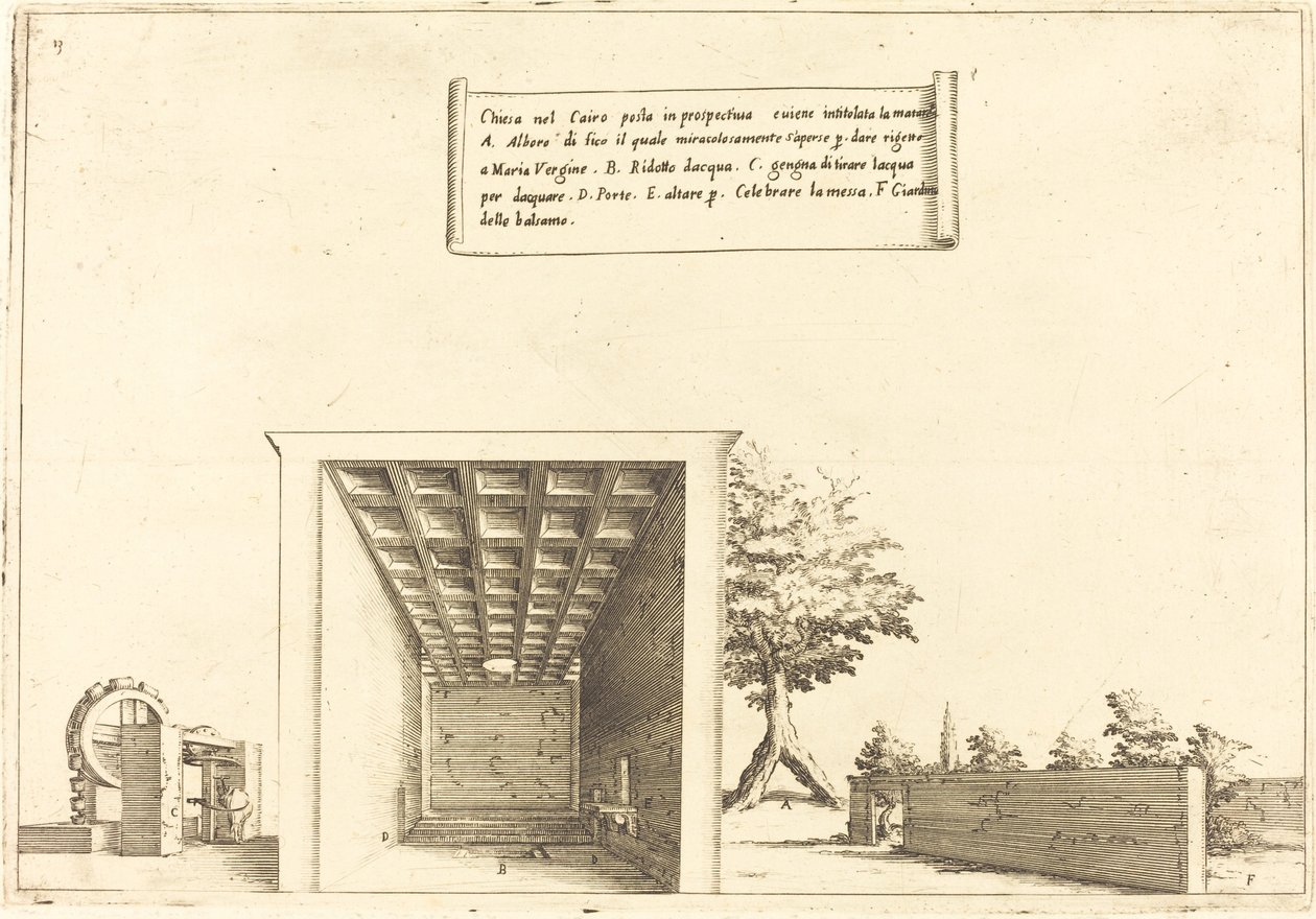 Kyrka i Kairo av Jacques Callot