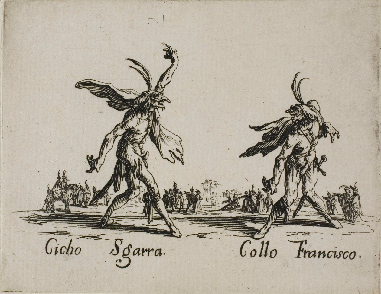 Cicho Sgarra - Collo Francisco, platta 6 från Balli di Sfessania av Jacques Callot