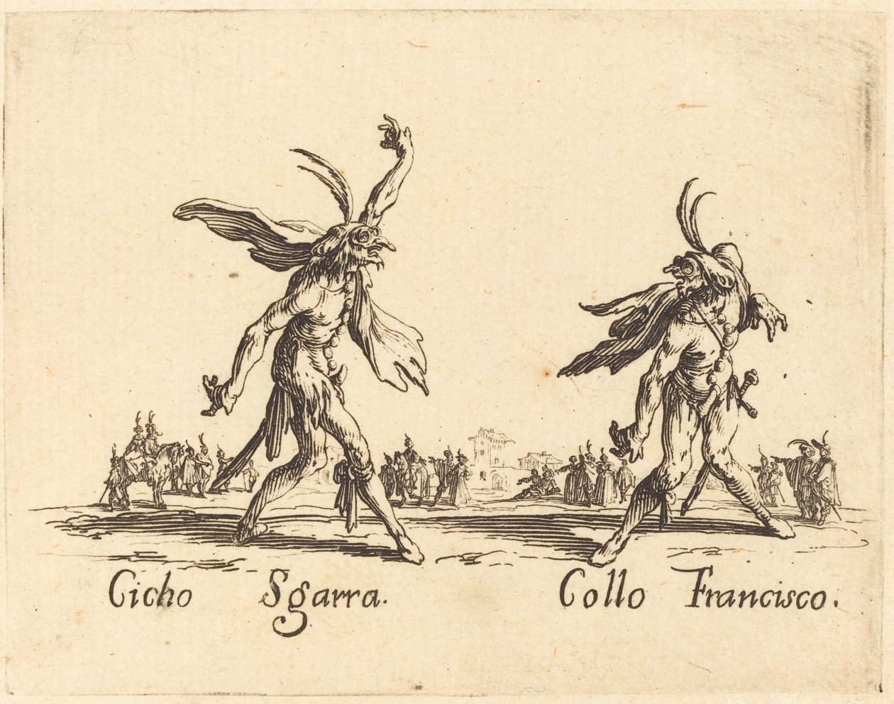 Cicho Sgarra och Collo Francisco av Jacques Callot