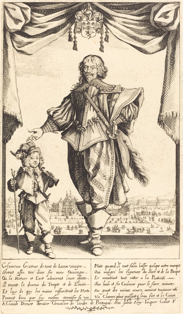 Claude Deruet och hans son, Jean, 1632. av Jacques Callot