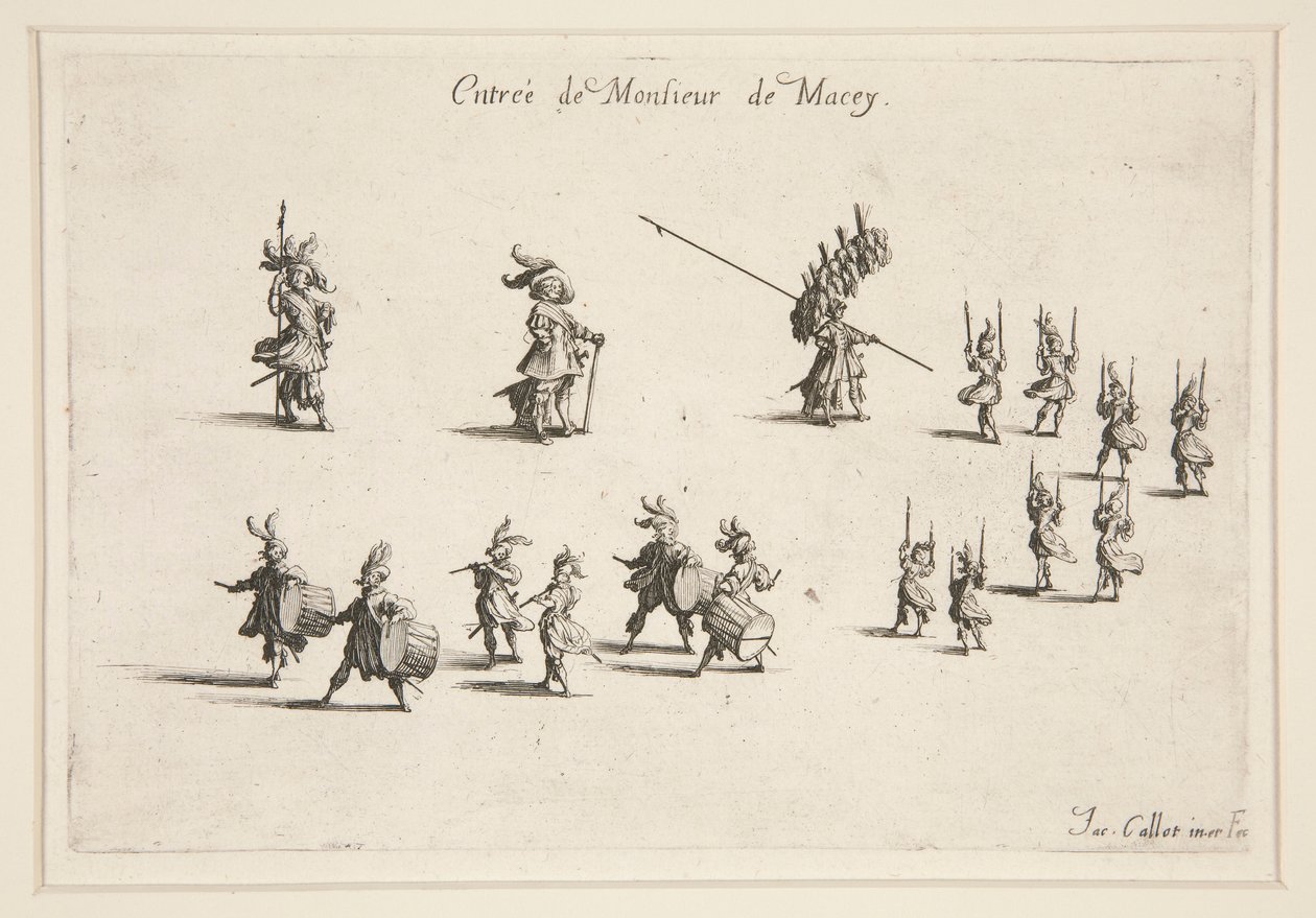 Bekämpa? La Barri?re, M. de Maceys ingång av Jacques Callot