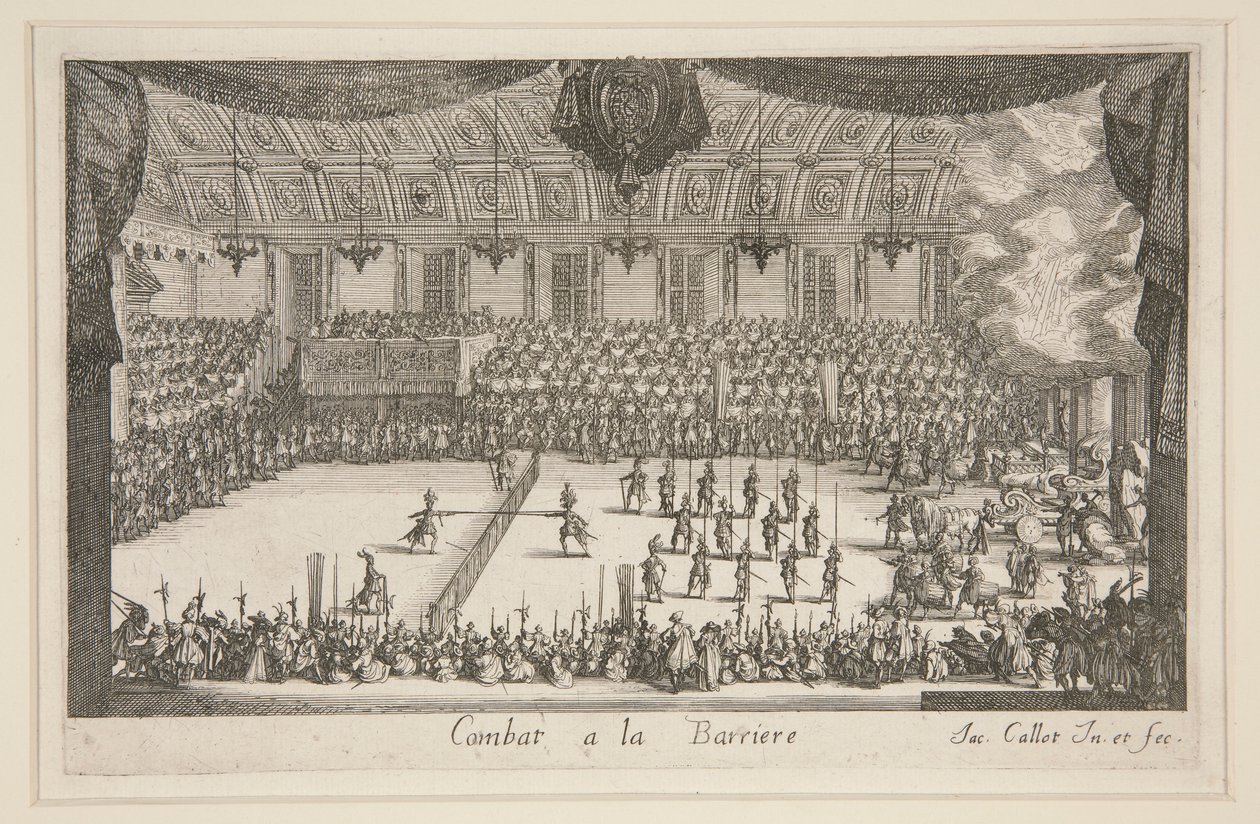 Bekämpa? Barriär, strid av Jacques Callot