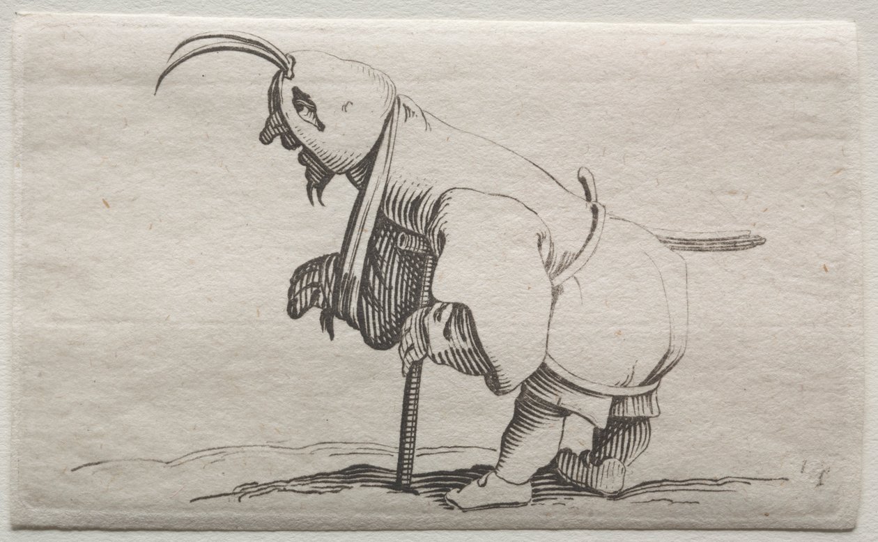 Krympling med huva. av Jacques Callot