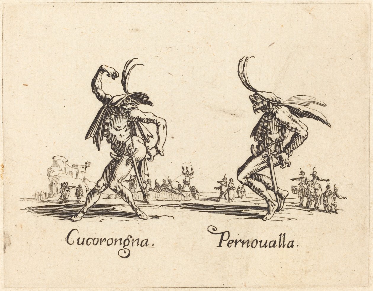 Cucorongna och Pernoualla av Jacques Callot