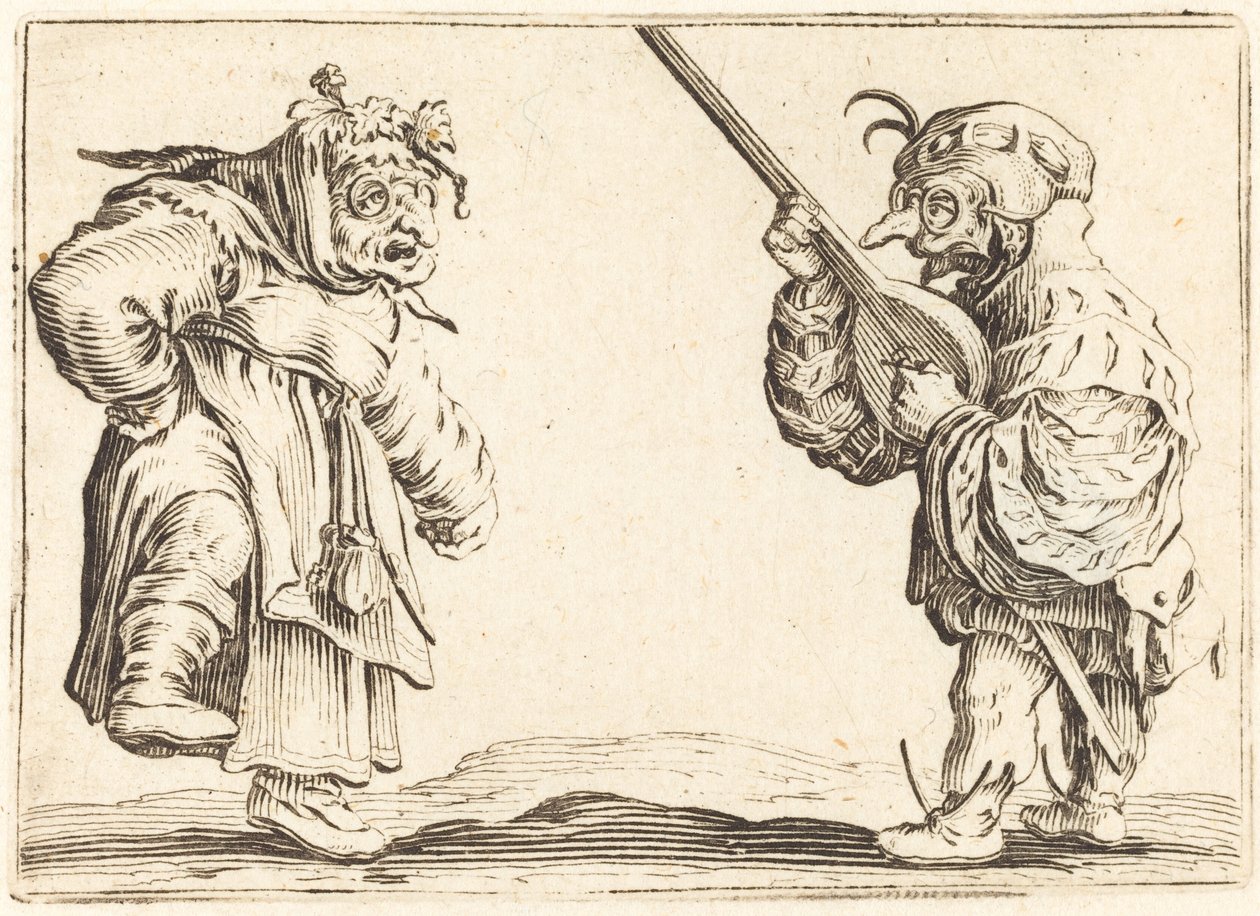 Dansare med luta av Jacques Callot
