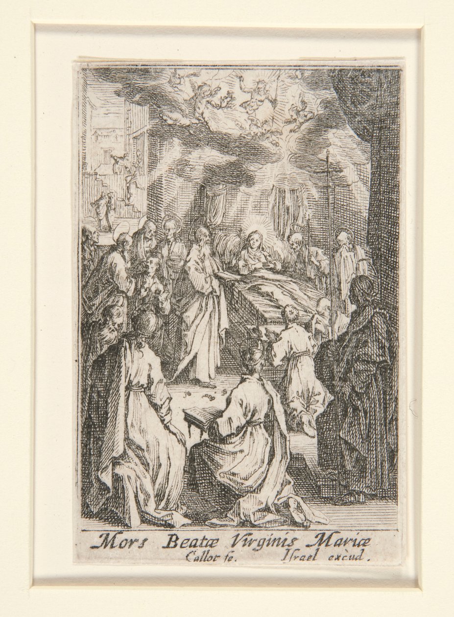Jungfruns död, nej. 11 från The Life of the Virgin av Jacques Callot