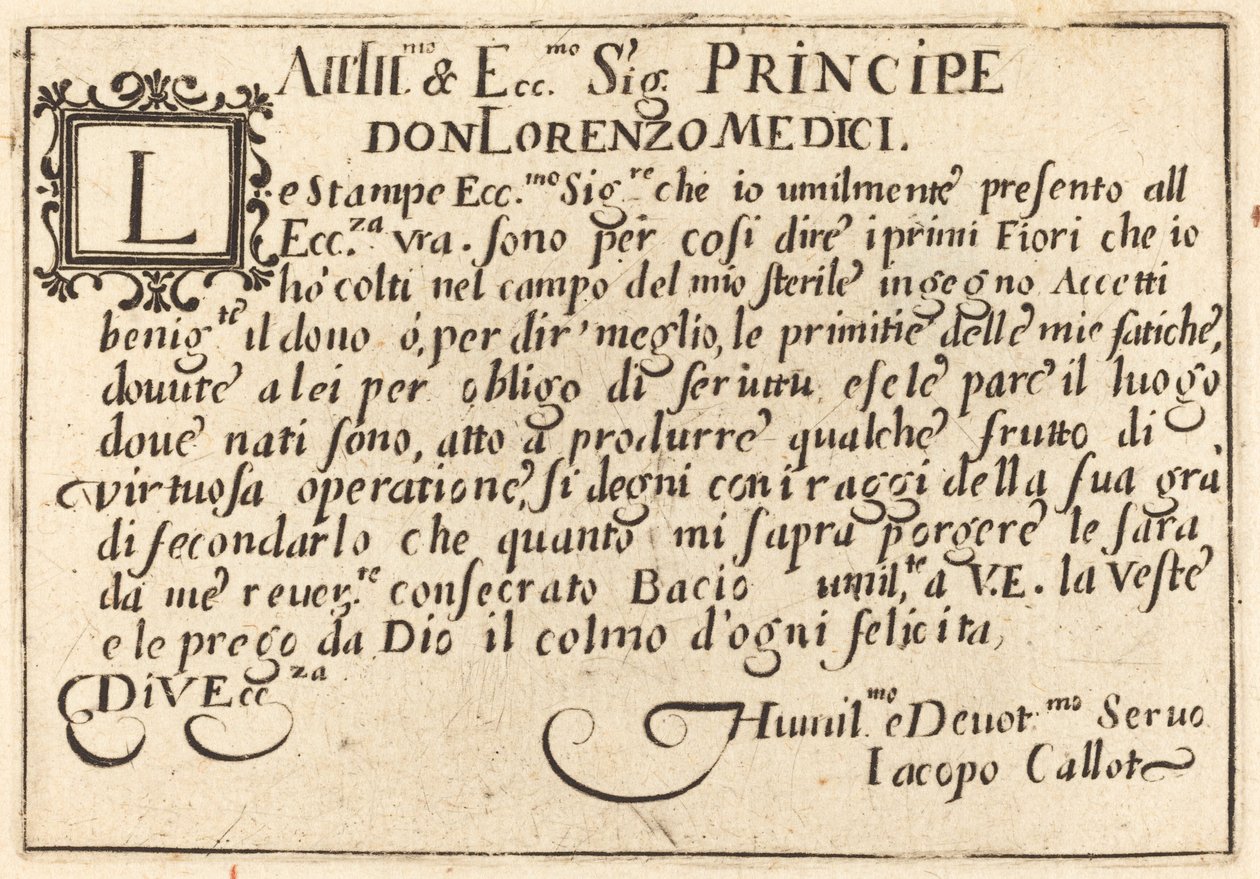 Dedikation till Don Lorenzo de