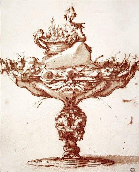 Design för en fontän (bläck och tvätt på papper) av Jacques Callot