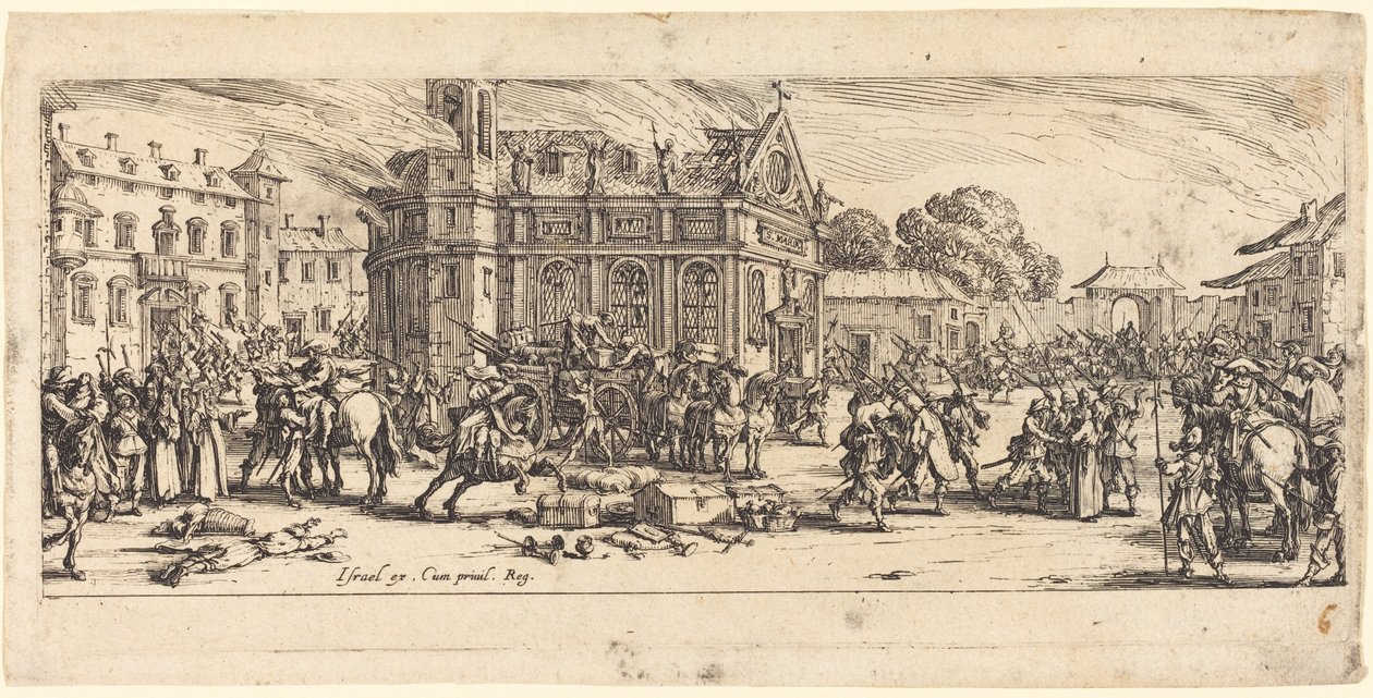 Förstörelse av ett kloster av Jacques Callot