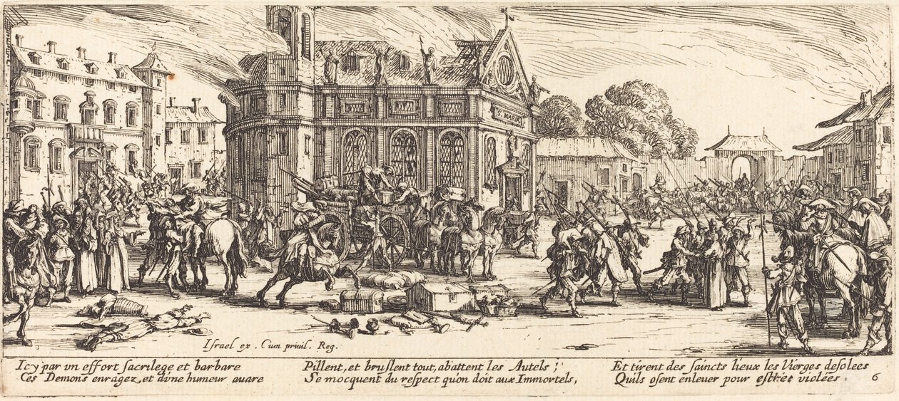 Förstörelse av ett kloster av Jacques Callot