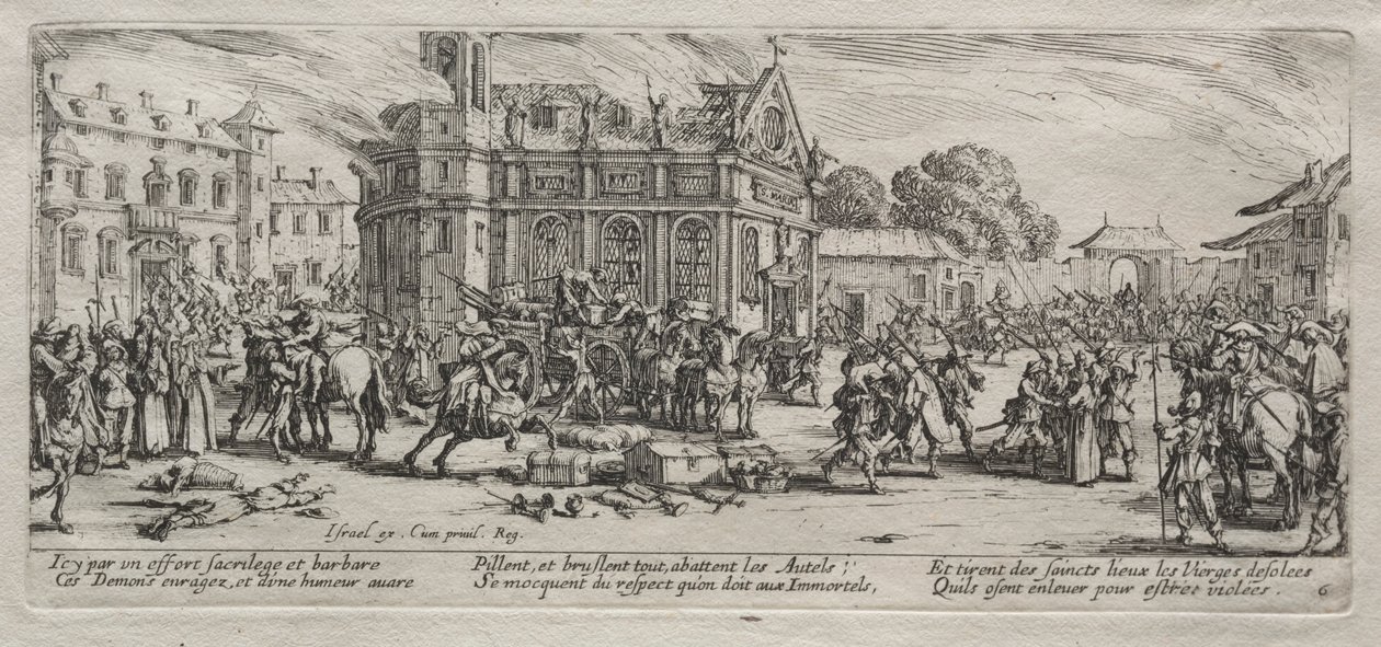 Förödelse av ett kloster. av Jacques Callot