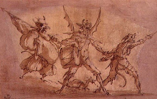 Devil Musketeers (penna och bläck på papper) av Jacques Callot