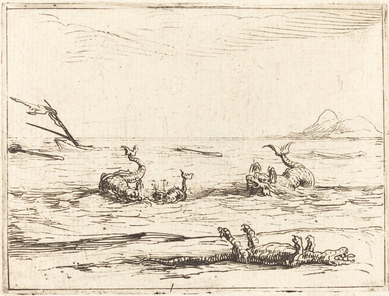 Delfiner och krokodiler av Jacques Callot