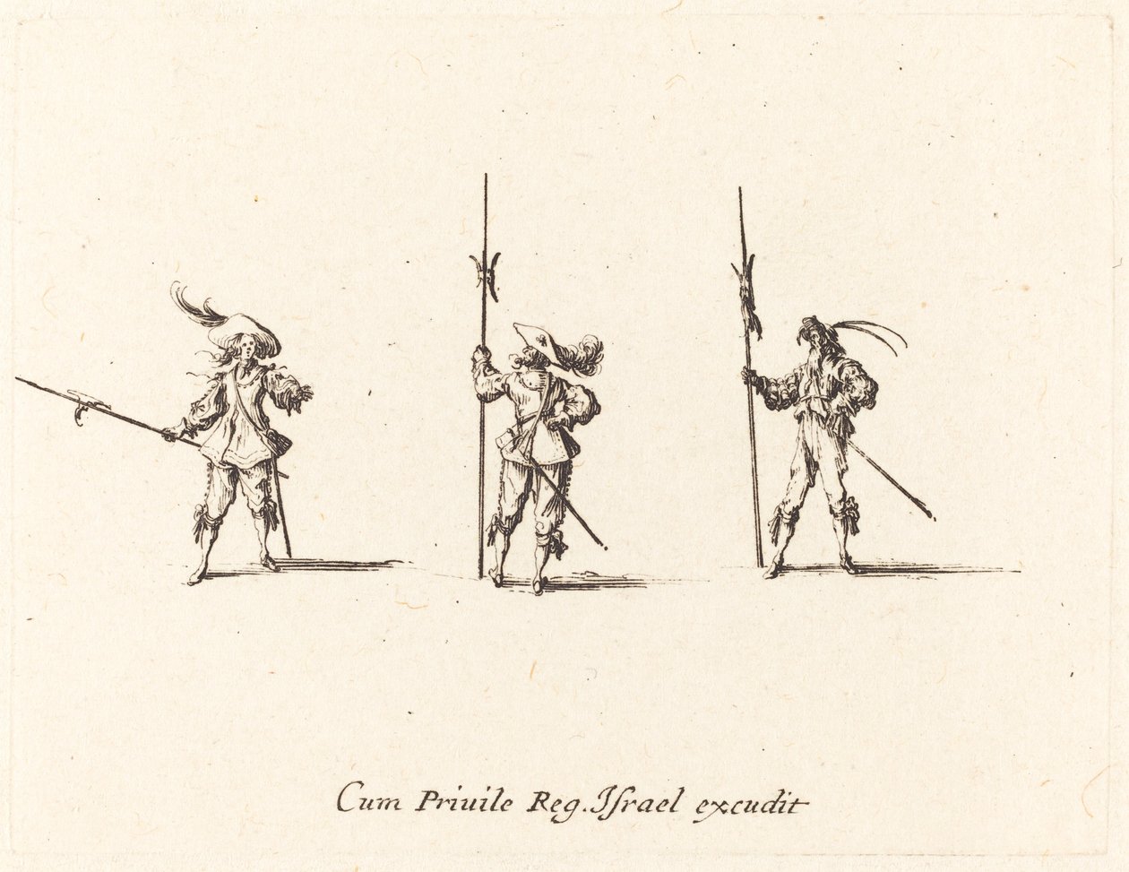 Borra med hellebardar av Jacques Callot