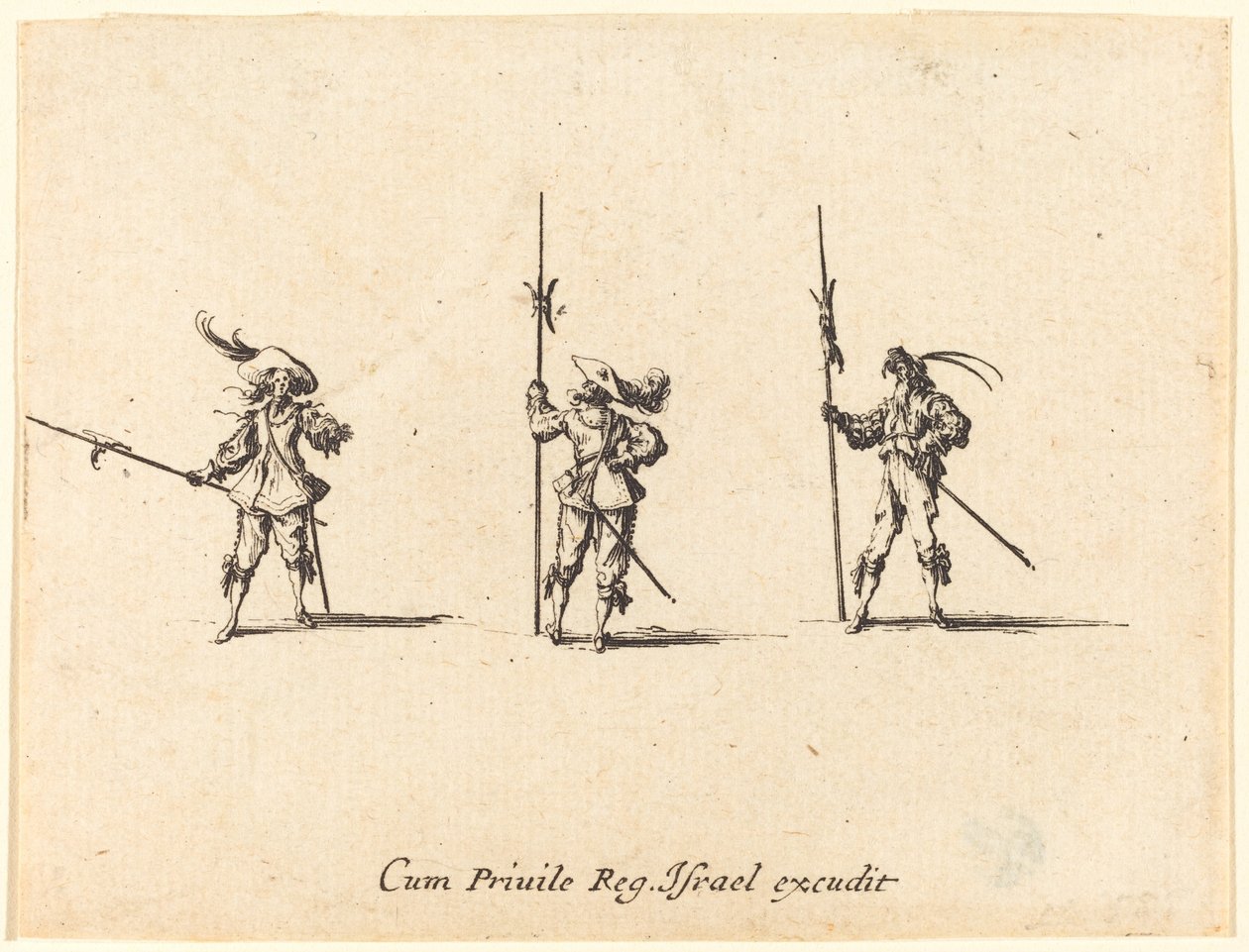 Borra med hellebardar, 16341635. av Jacques Callot