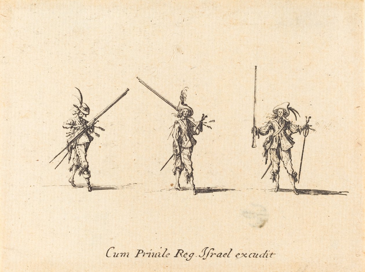 Borra med musköten, 16341635. av Jacques Callot