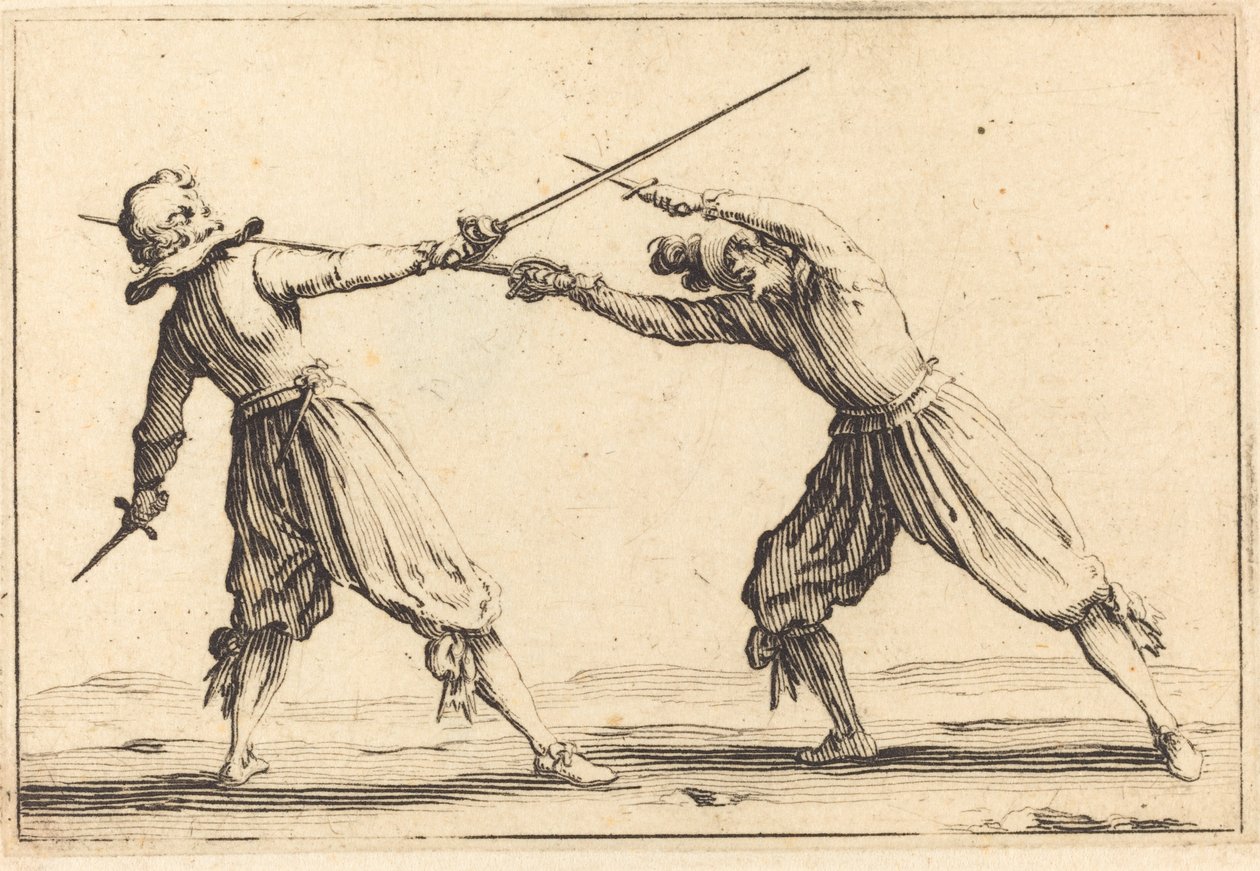Duell med svärd och dolkar av Jacques Callot