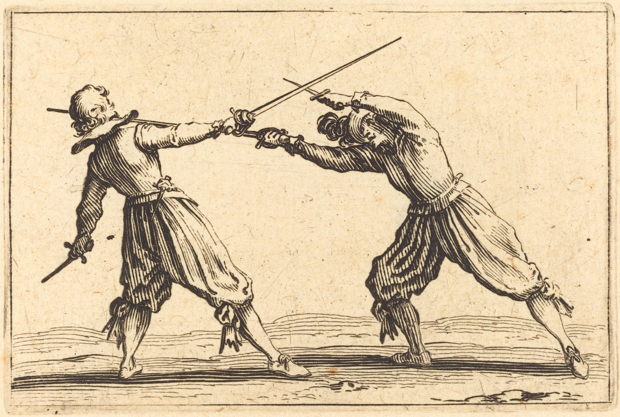 Duell med svärd och dolkar av Jacques Callot