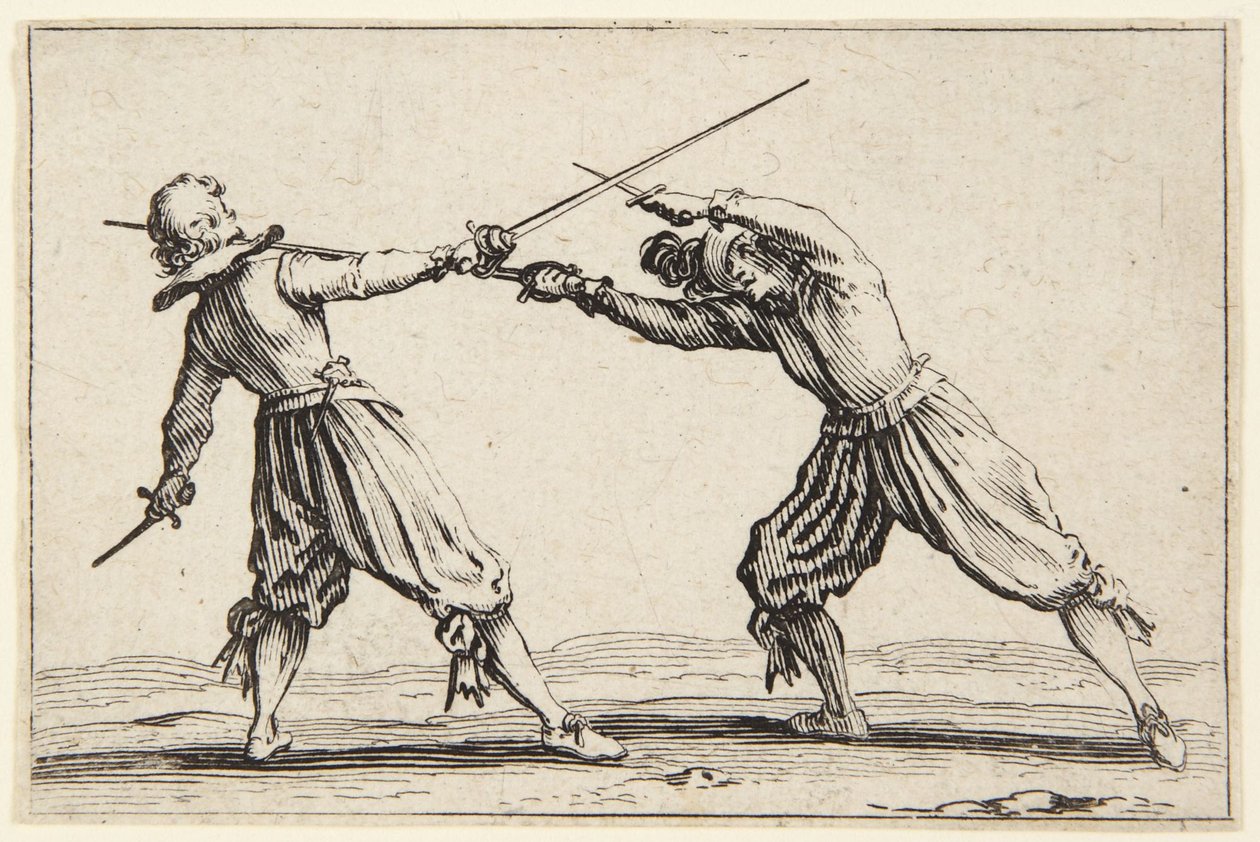 Duell med svärd och dolkar av Jacques Callot