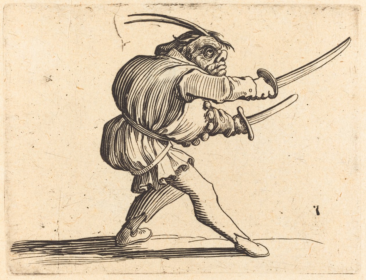 Duellist med två sablar av Jacques Callot