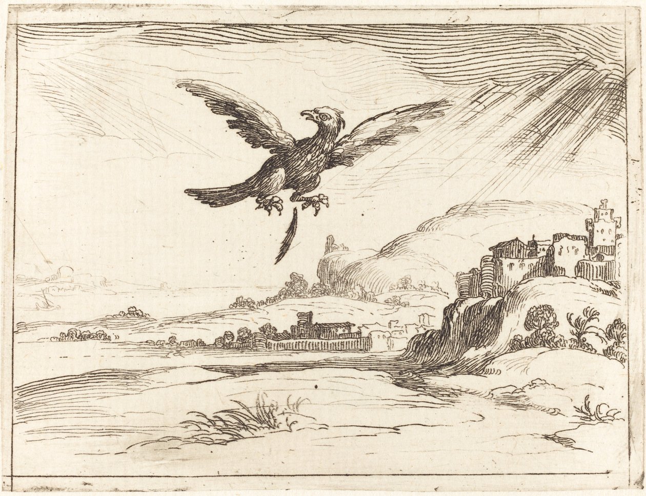 Örn som förlorar en gammal fjäder av Jacques Callot